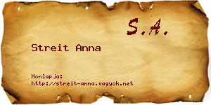 Streit Anna névjegykártya